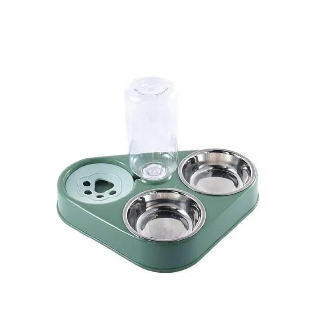3 In1 Pet Dog Food Bowl with Drinking Feeder