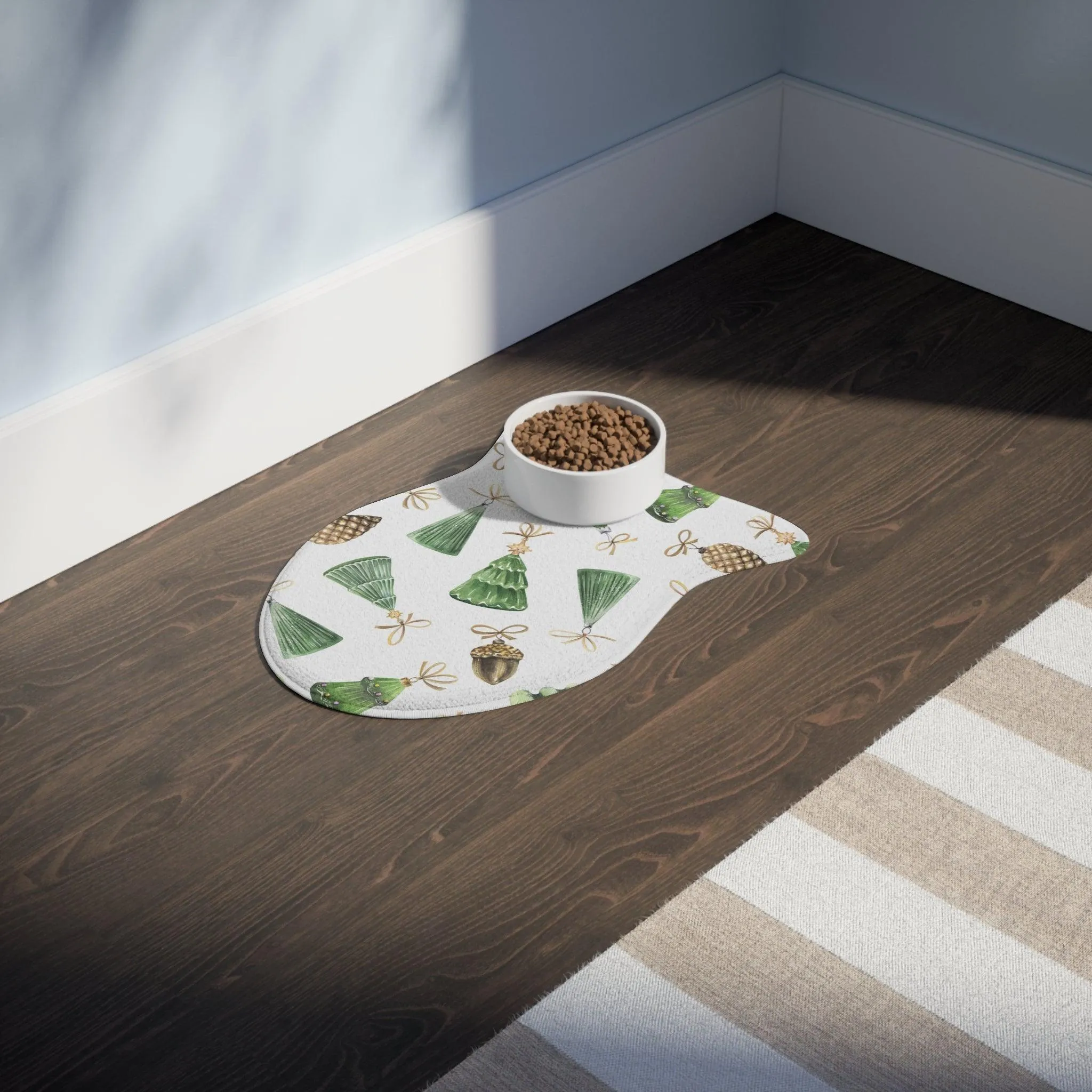 Customizable Whimsical Pet Feeding Mats - Fun Bone & Fish Designs
