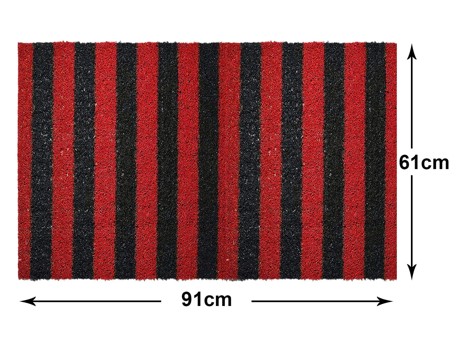 Heart Home Rubber Strips Design Door Mat for Porch/Kitchen/Bathroom/Laundry Room, 24"x36" (Red) 54HH3999.