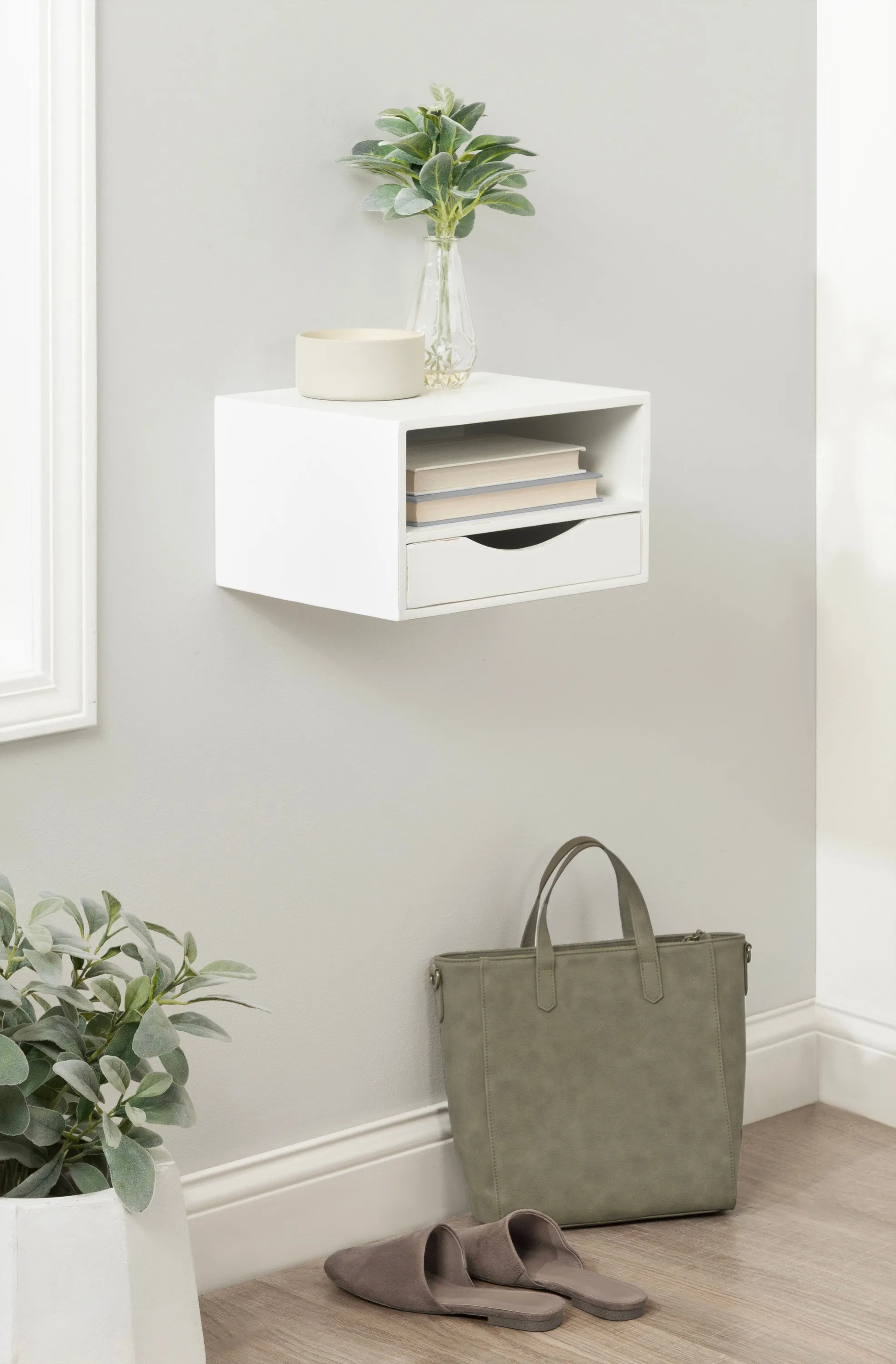 Hutton Floating Side Table with Drawer