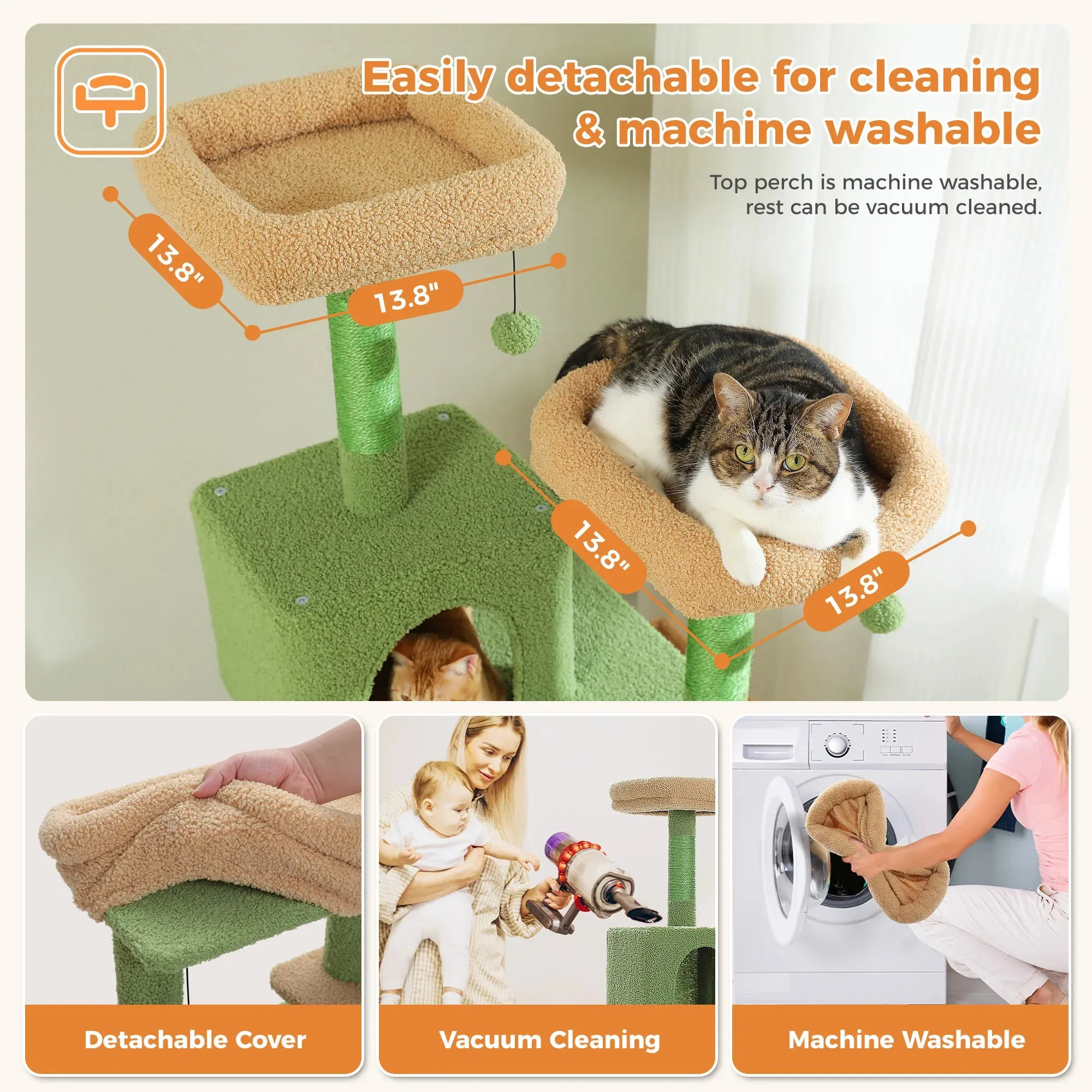 Multi-Level Cat Tree with Scratching Posts and Condos