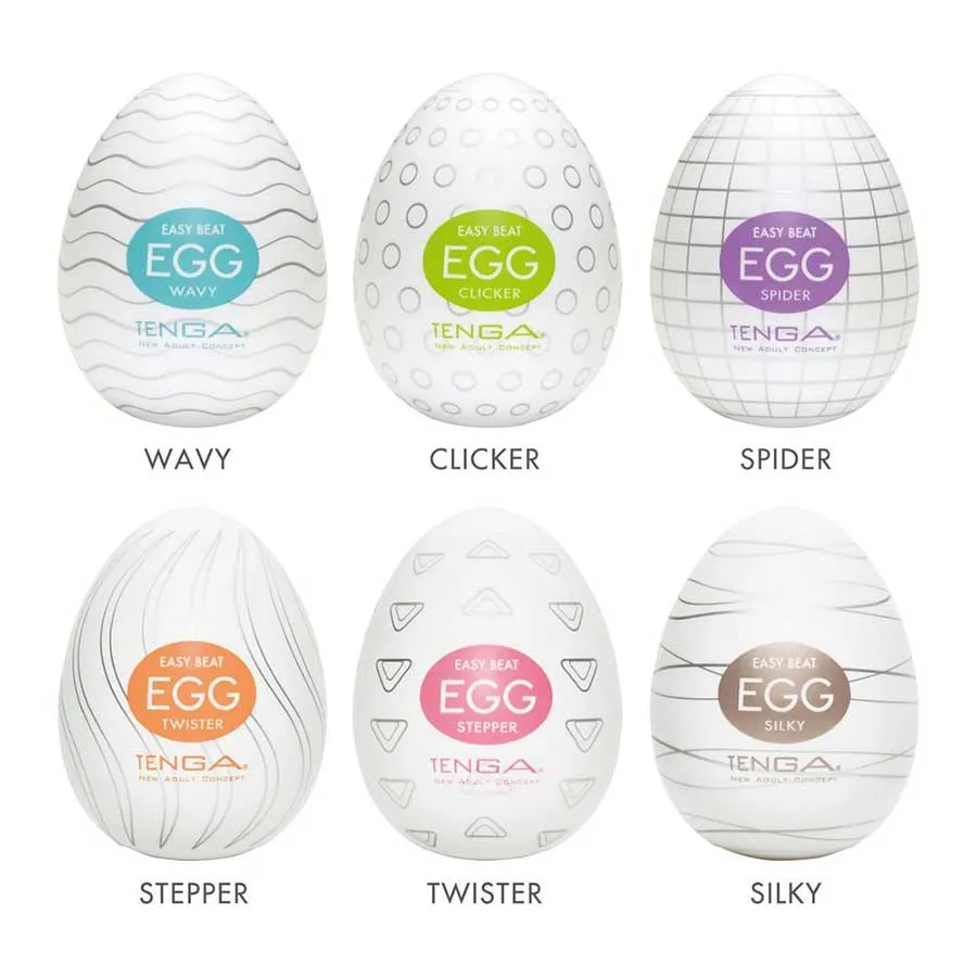 Tenga Easy Beat Original Egg 6 Pack Masturbator Set | Disposable Stroker Sleeves