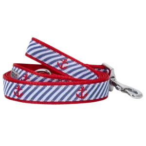 The Worthy Dog Navy Stripe Anchor Dog Lead