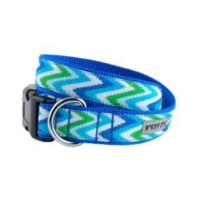The Worthy Dog Static Chevron Blue Dog Collar