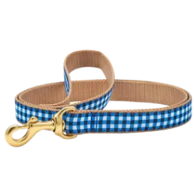 Up Country Navy Gingham Dog Lead