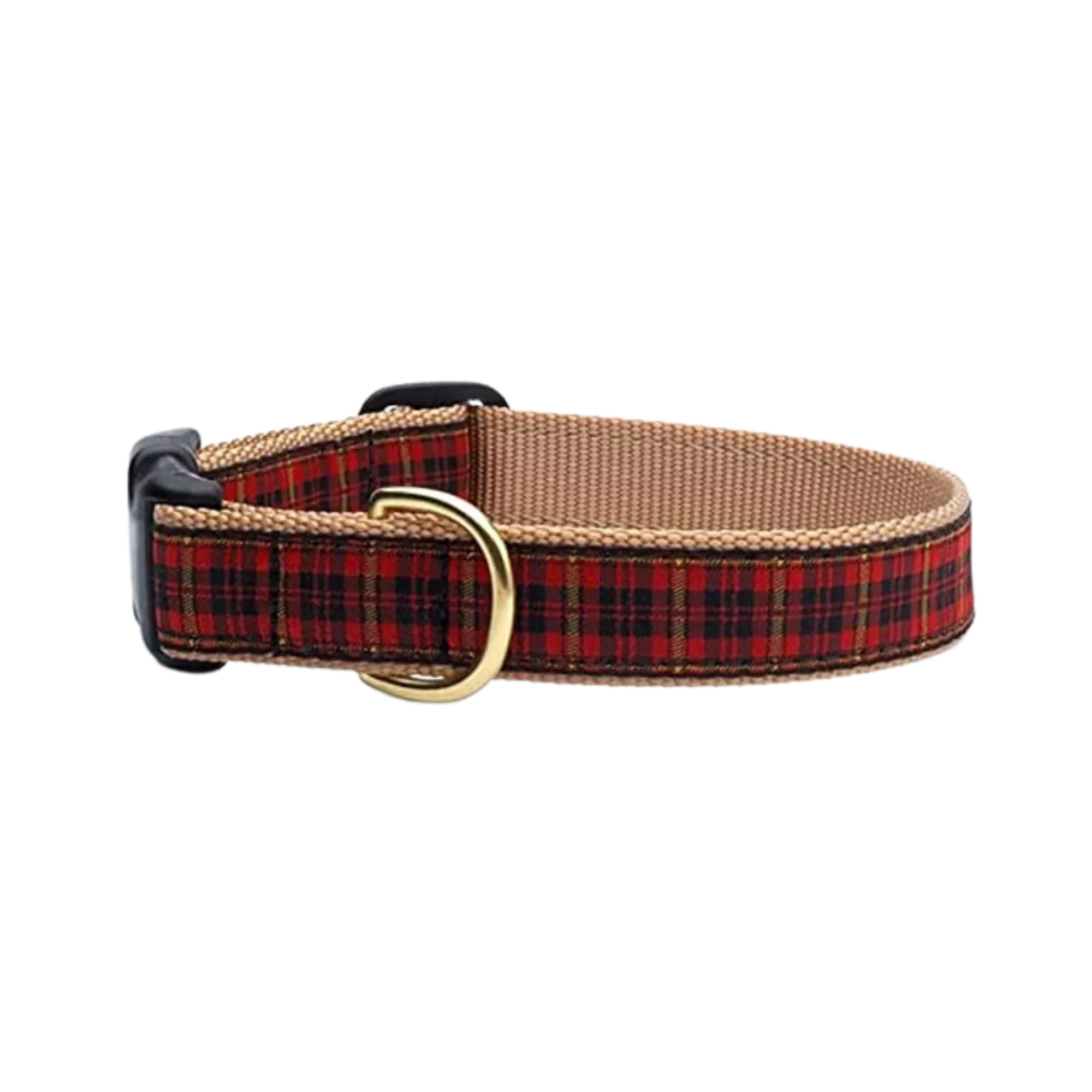 Up Country New Red Plaid Dog Collar